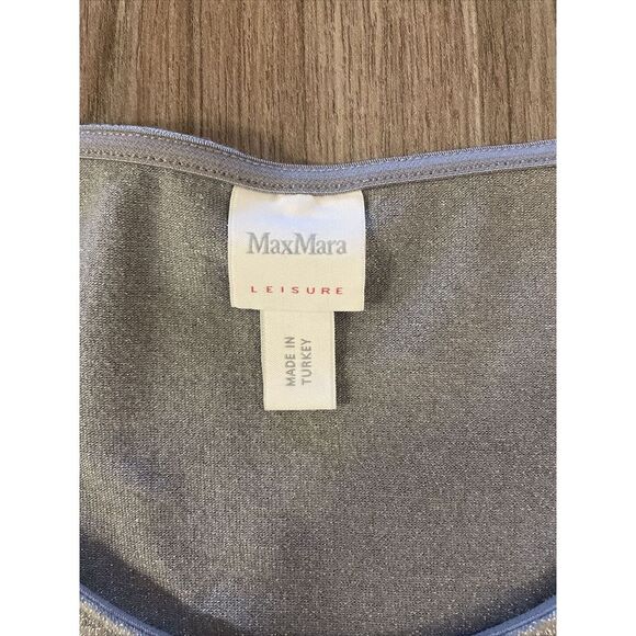 Max‎ Mara Leisure Silver 3/4 Sleeve Max Mara Leisure Top Size Small - Picture 3 of 10